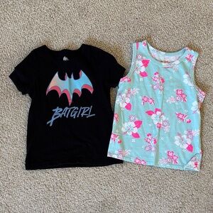 🎉 3 for $10 🎉 Cat & Jack Floral Tank and Batgirl Black Tee Bundle